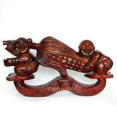 INPHIC-越南紅木工藝品木雕刻擺飾 金童玉女 人生如意家居擺設